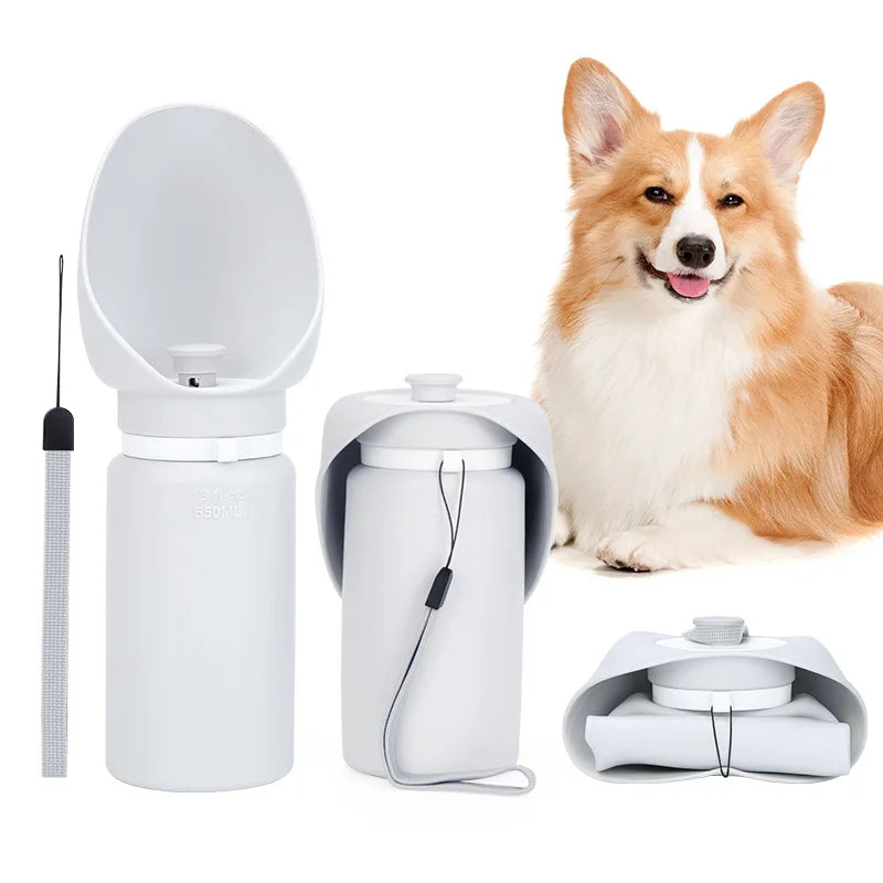 New Silicone Dog Accompanying Water Cup Outdoors Portable Travel Foldable Kettle Walking Dog Drinking Fountain Pet Supplies