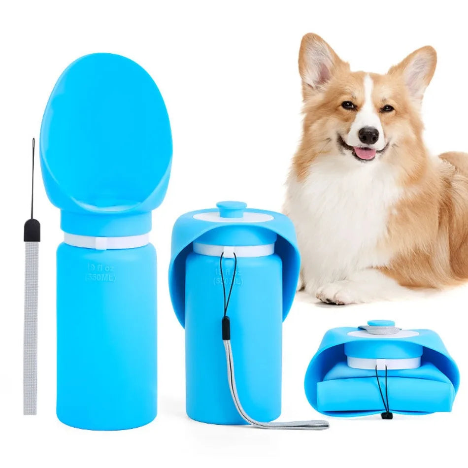 New Silicone Dog Accompanying Water Cup Outdoors Portable Travel Foldable Kettle Walking Dog Drinking Fountain Pet Supplies