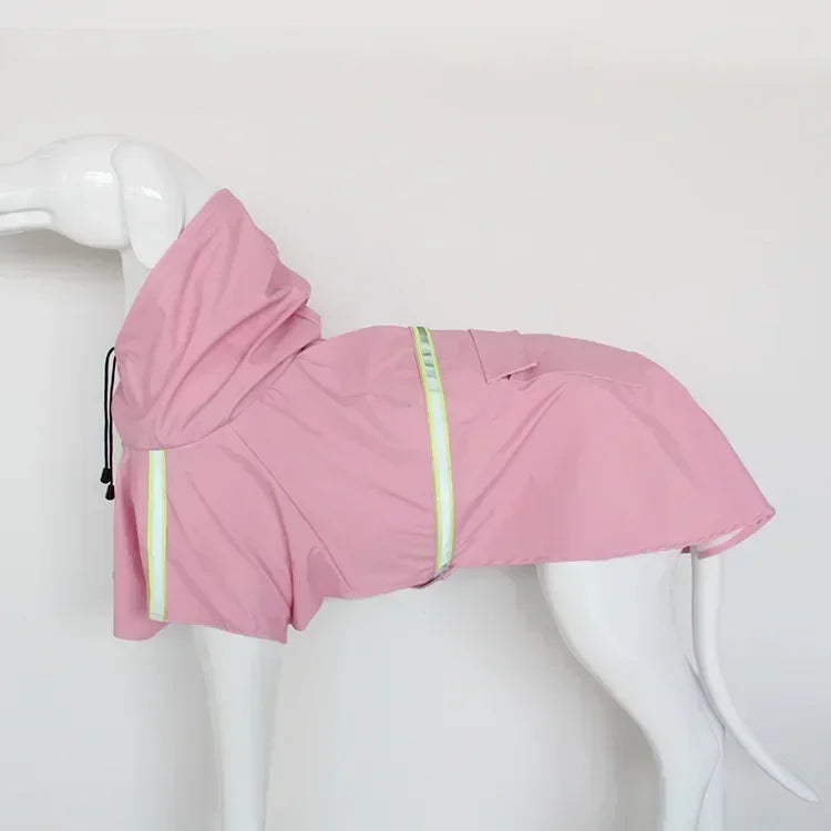 Hooded Dog Raincoat - Windproof & Rainproof Cape with Reflective Strips, All-Weather Pet Clothing for Small/Large Dogs