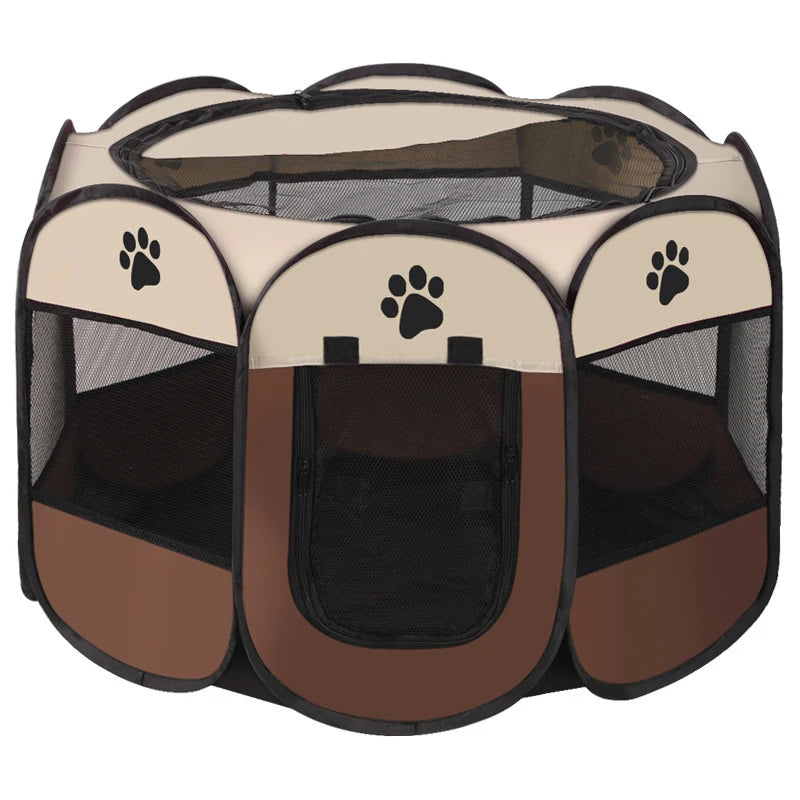 Folding Pet Tent Dog House Camping Accessories Pet Cage Octagonal Cage Fence Outdoor Playpen Puppy Shelter