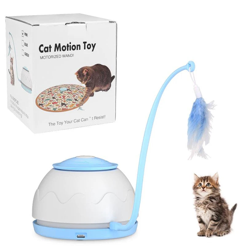 Electric Cat Toy USB Charging 360 Rotating Interactive Puzzle Intelligent Pet Items Cat Teasing Feather Cat Supplies Accessories