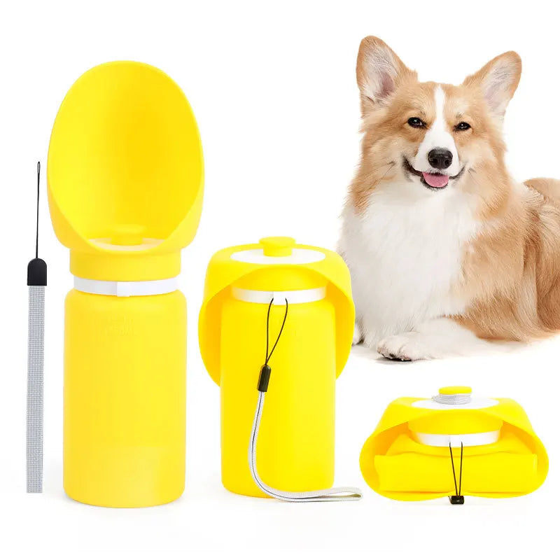 New Silicone Dog Accompanying Water Cup Outdoors Portable Travel Foldable Kettle Walking Dog Drinking Fountain Pet Supplies