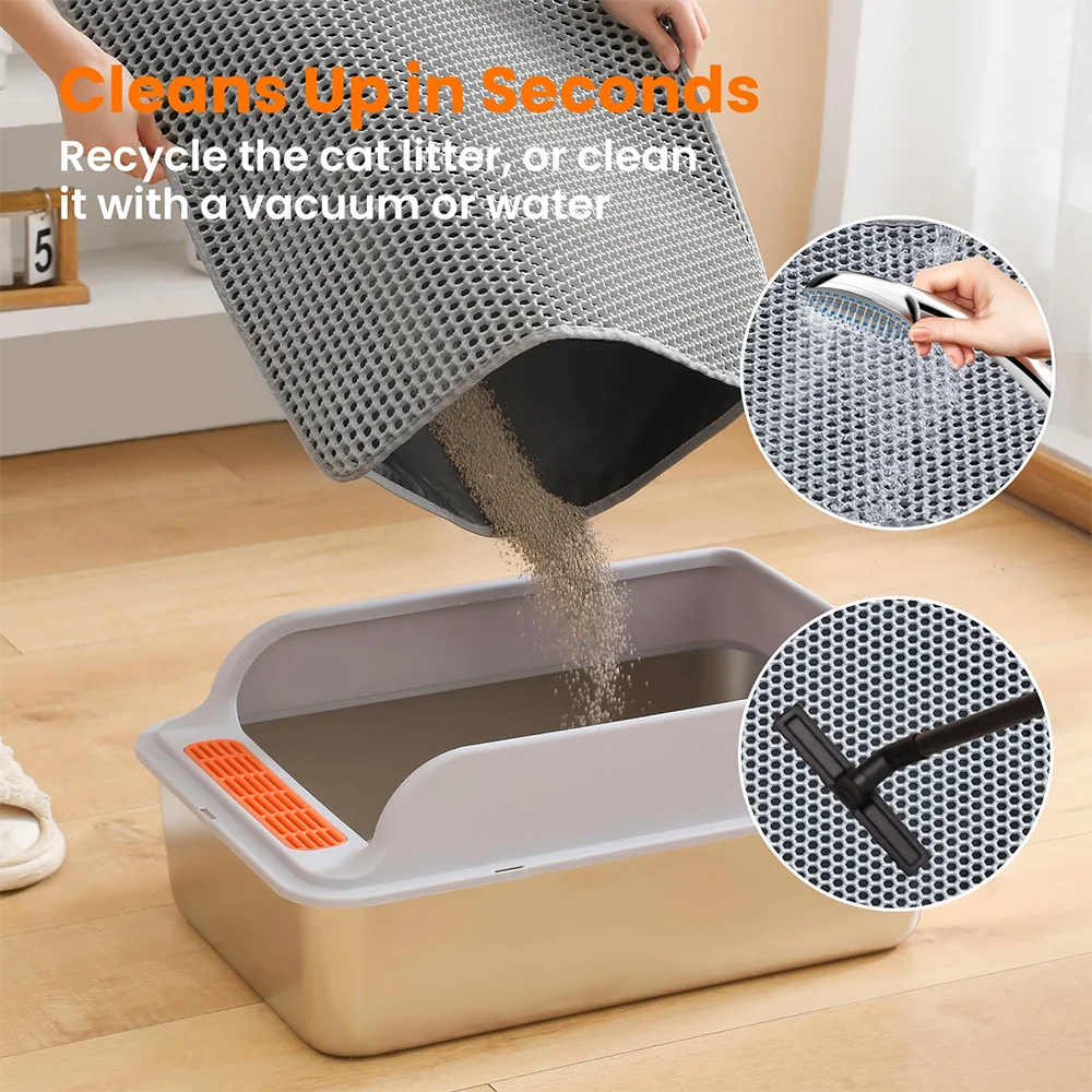 45x60CM Cat Litter Mat Large Size Waterproof Pet Toilet Cat Litter Trapping Mat Non Slip Double Layer Cat Litter Box Pad