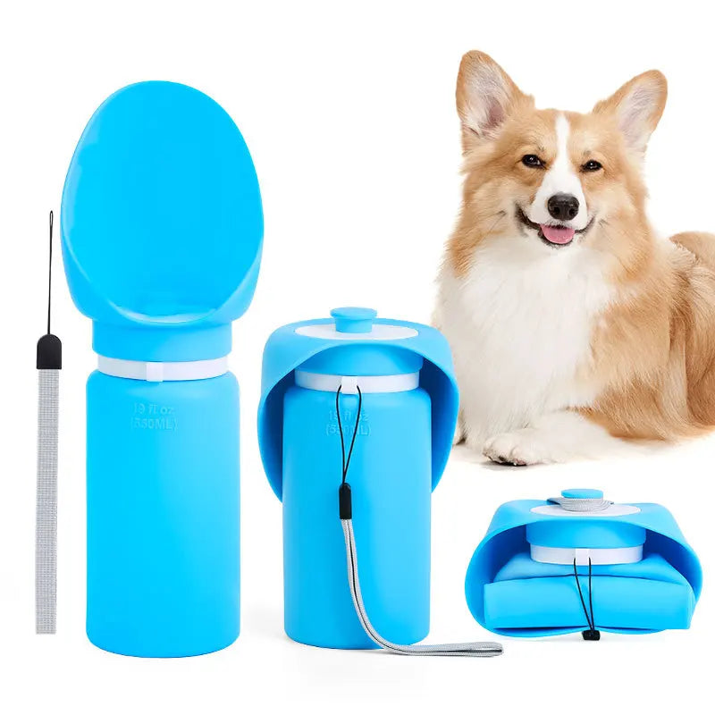 New Silicone Dog Accompanying Water Cup Outdoors Portable Travel Foldable Kettle Walking Dog Drinking Fountain Pet Supplies