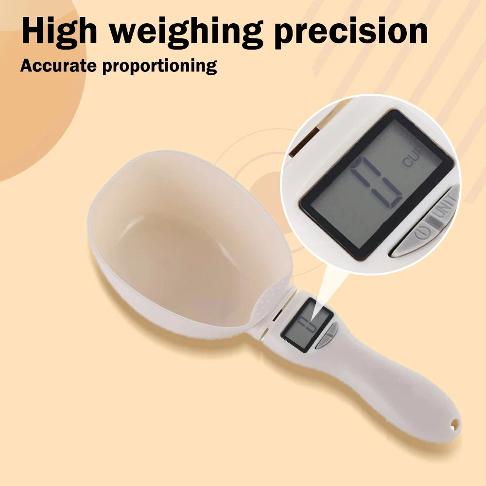 Pet Food Measuring Scoop Electronic Dog Cat Food Measuring Cup Digital Spoon Scale Kitchen Food Scale with LED Display
