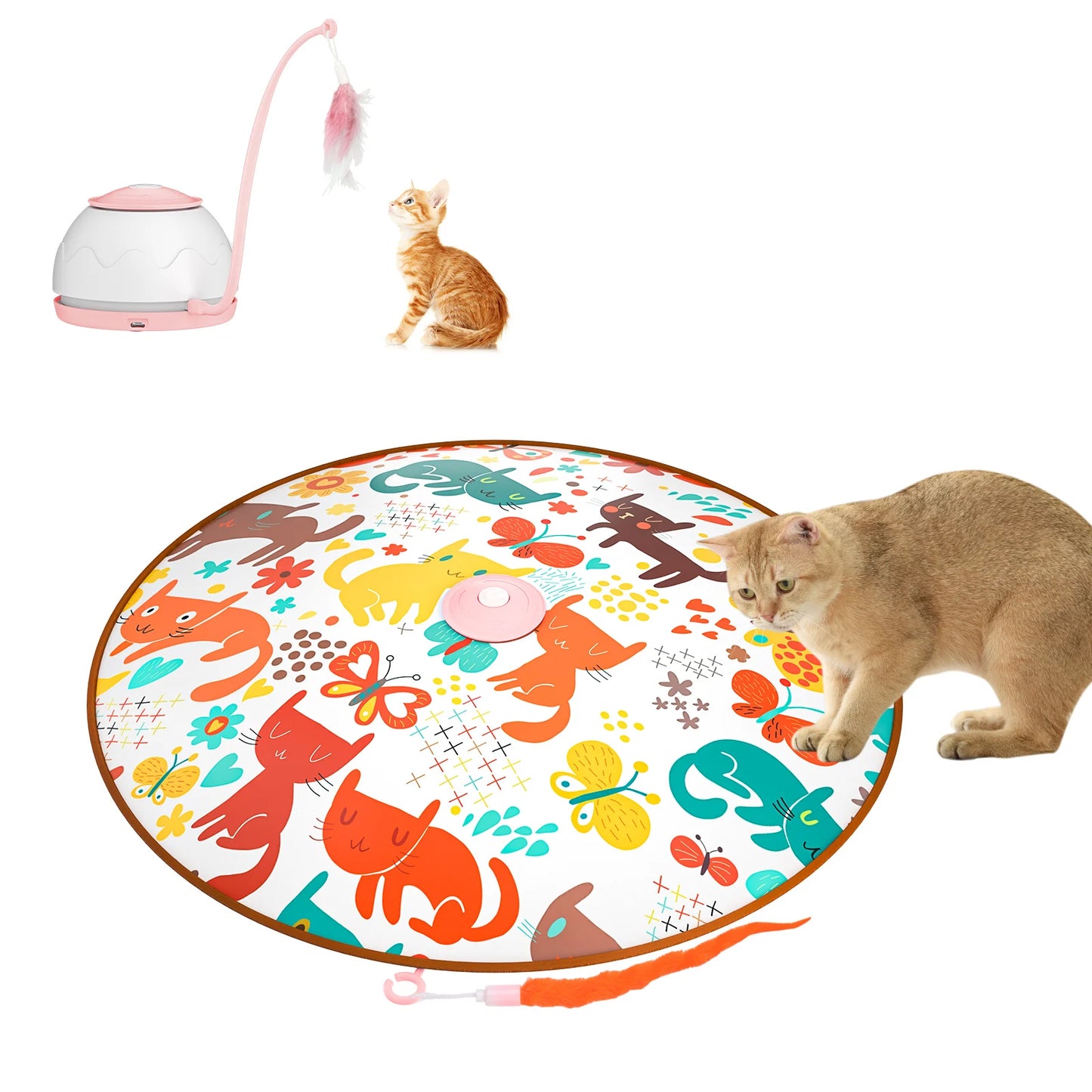 Electric Cat Toy USB Charging 360 Rotating Interactive Puzzle Intelligent Pet Items Cat Teasing Feather Cat Supplies Accessories