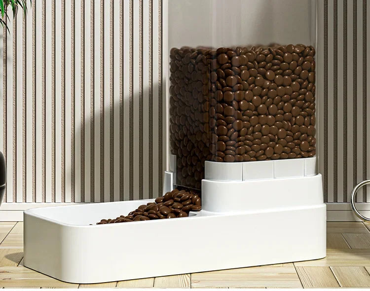 Automatic Cat Feeder & Water Dispenser with Gravity Food Storage Container for Cats and Dogs