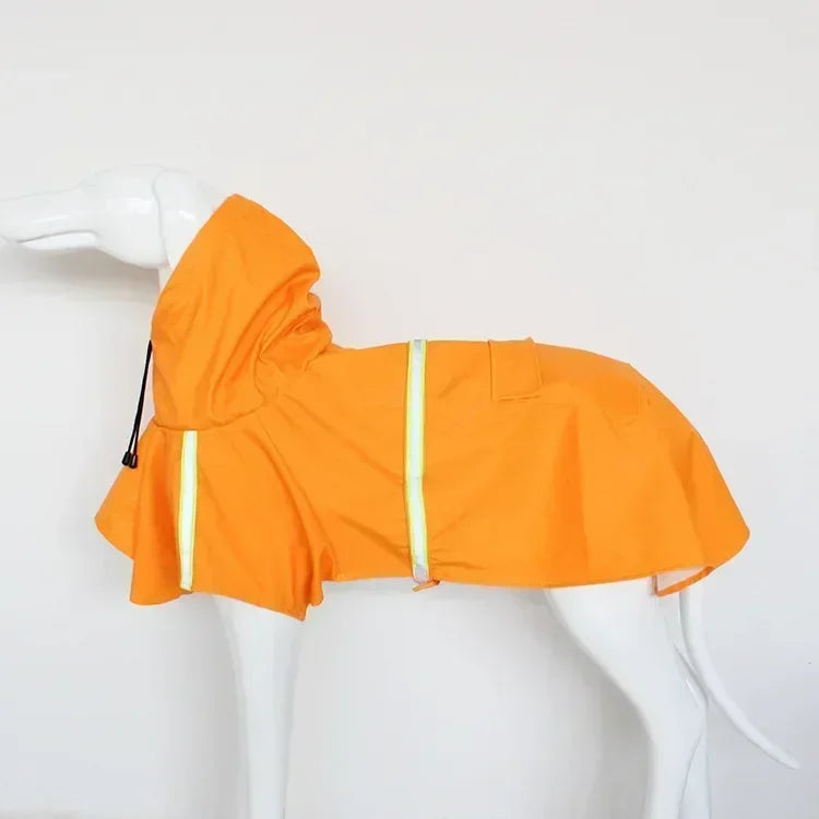 Hooded Dog Raincoat - Windproof & Rainproof Cape with Reflective Strips, All-Weather Pet Clothing for Small/Large Dogs