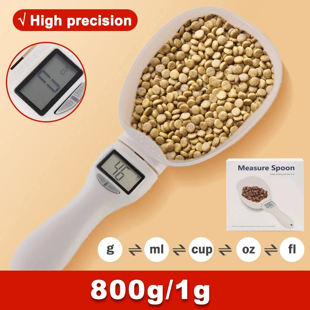 Pet Food Measuring Scoop Electronic Dog Cat Food Measuring Cup Digital Spoon Scale Kitchen Food Scale with LED Display