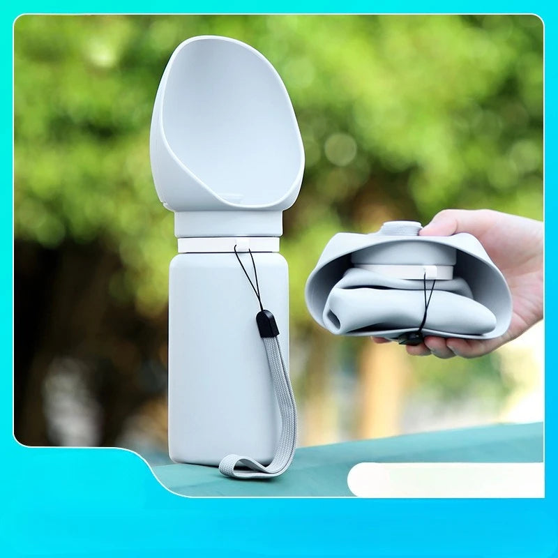 New Silicone Dog Accompanying Water Cup Outdoors Portable Travel Foldable Kettle Walking Dog Drinking Fountain Pet Supplies