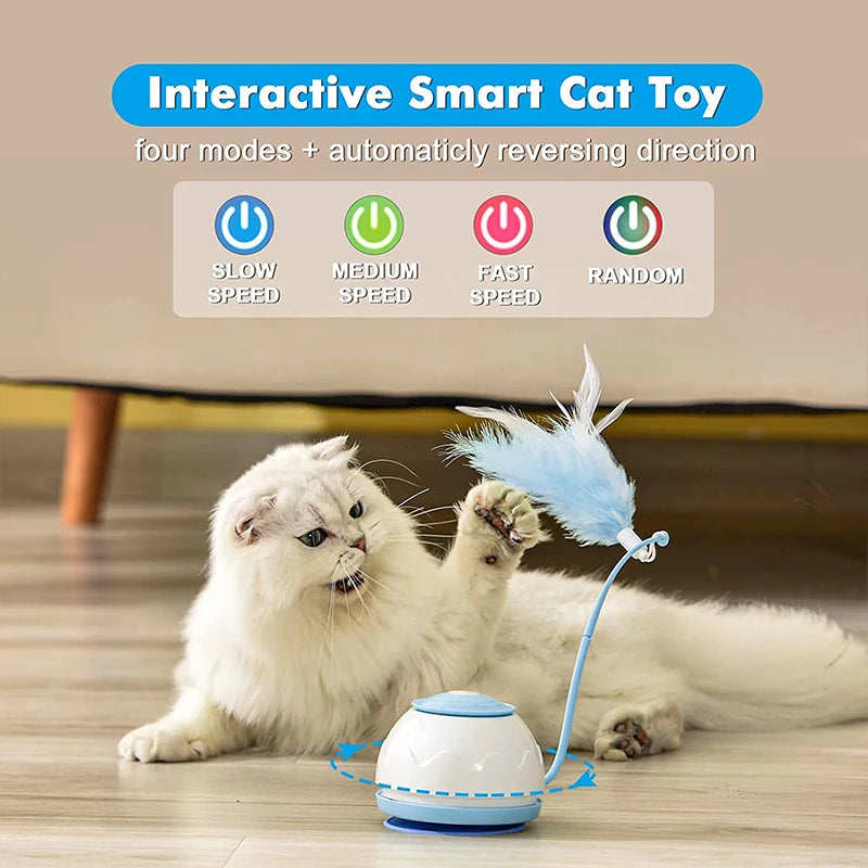 Electric Cat Toy USB Charging 360 Rotating Interactive Puzzle Intelligent Pet Items Cat Teasing Feather Cat Supplies Accessories