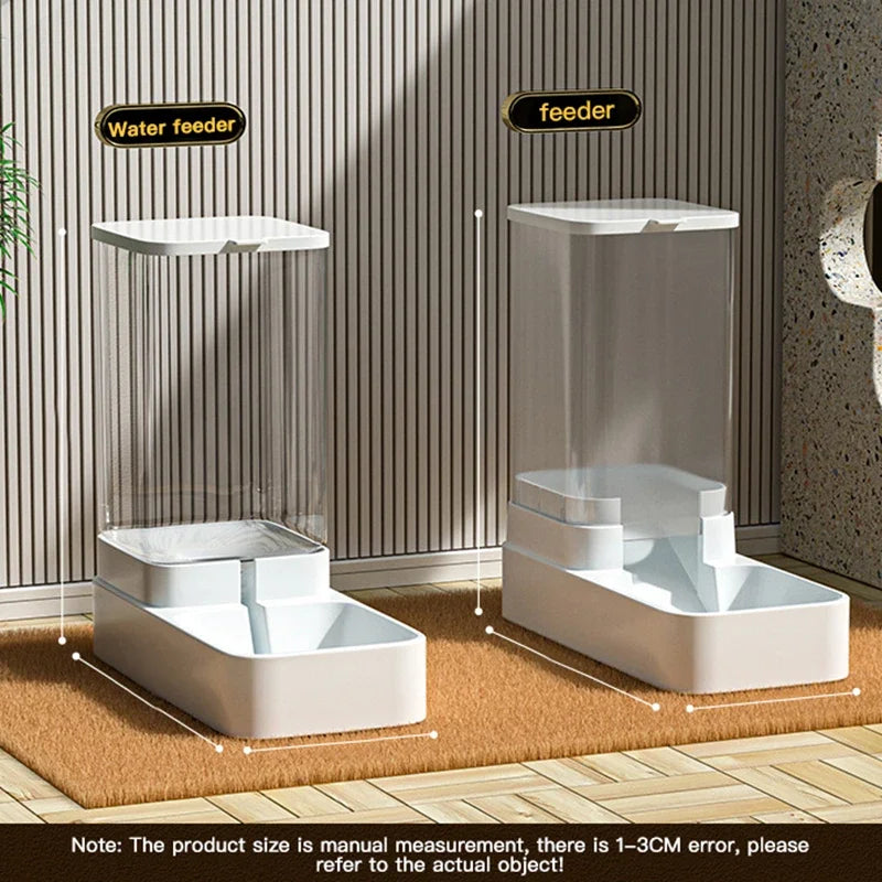 Automatic Cat Feeder & Water Dispenser with Gravity Food Storage Container for Cats and Dogs
