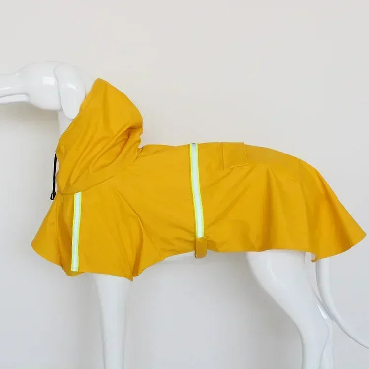 Hooded Dog Raincoat - Windproof & Rainproof Cape with Reflective Strips, All-Weather Pet Clothing for Small/Large Dogs