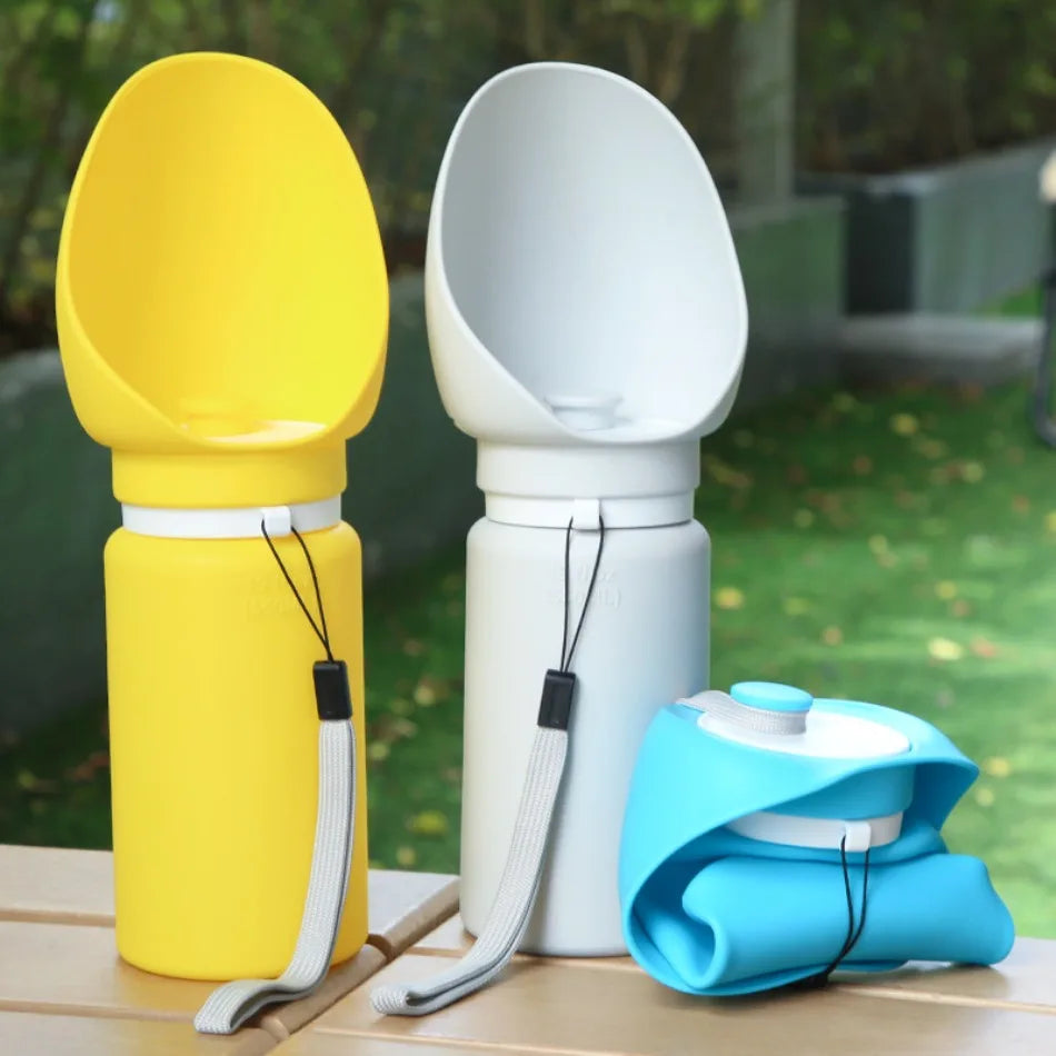 New Silicone Dog Accompanying Water Cup Outdoors Portable Travel Foldable Kettle Walking Dog Drinking Fountain Pet Supplies