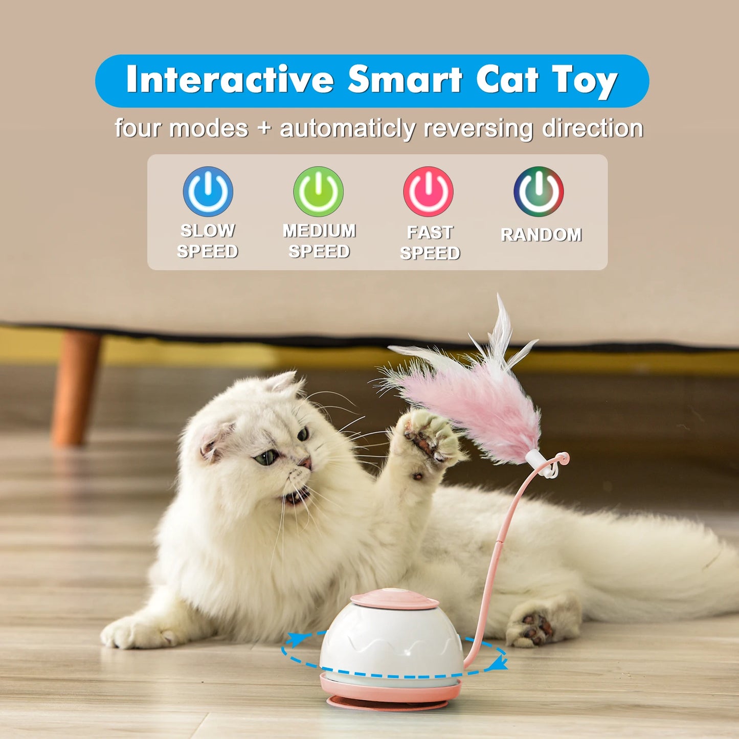 Electric Cat Toy USB Charging 360 Rotating Interactive Puzzle Intelligent Pet Items Cat Teasing Feather Cat Supplies Accessories