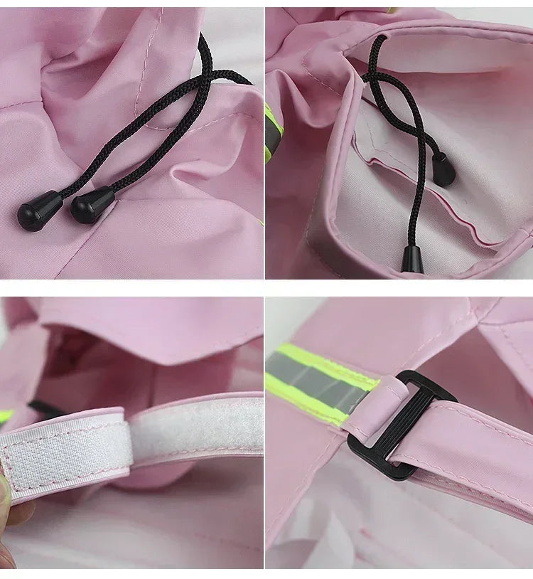 Hooded Dog Raincoat - Windproof & Rainproof Cape with Reflective Strips, All-Weather Pet Clothing for Small/Large Dogs