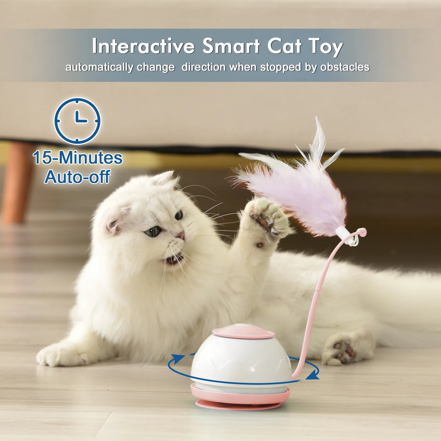 Electric Cat Toy USB Charging 360 Rotating Interactive Puzzle Intelligent Pet Items Cat Teasing Feather Cat Supplies Accessories